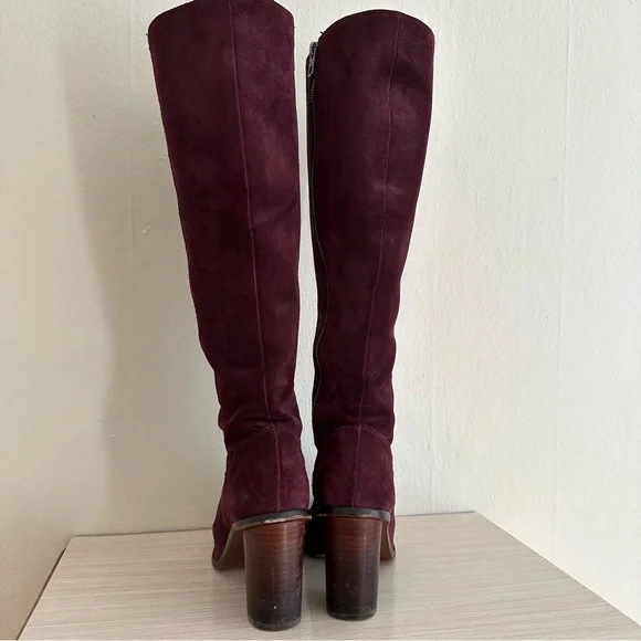 Coach Oxblood Suede Leather Knee Boot - Picture 2 of 6